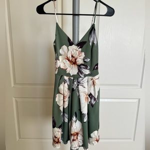 Green Floral Flowy Dress
